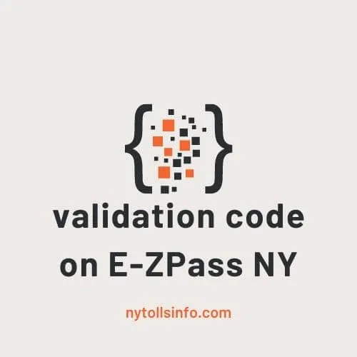 Where is the validation code on EZPass NY